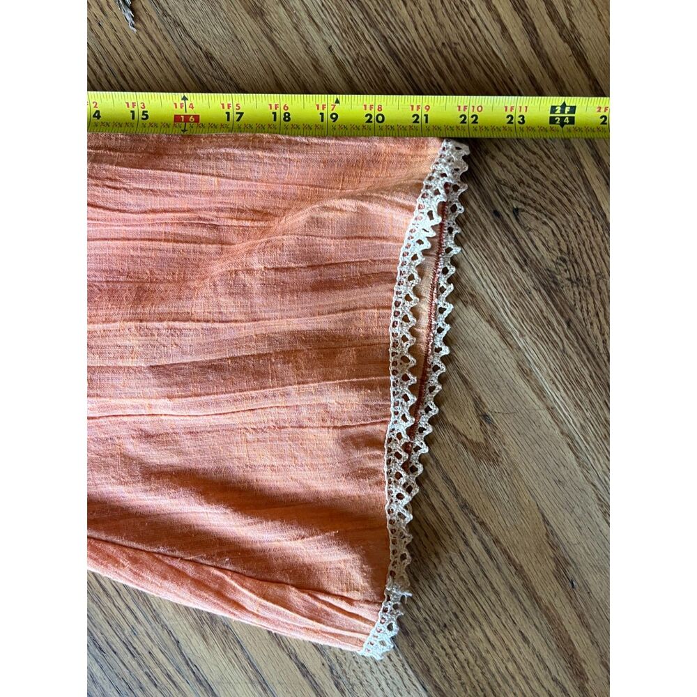 Vintage TRIVIA Orange White Tiered Y2K Maxi Prairie Dress  Women's Size 8 - Picture 8 of 9